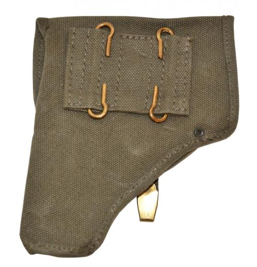 Pistolentasche Ital. Stoffgewebe oliv neuwertig