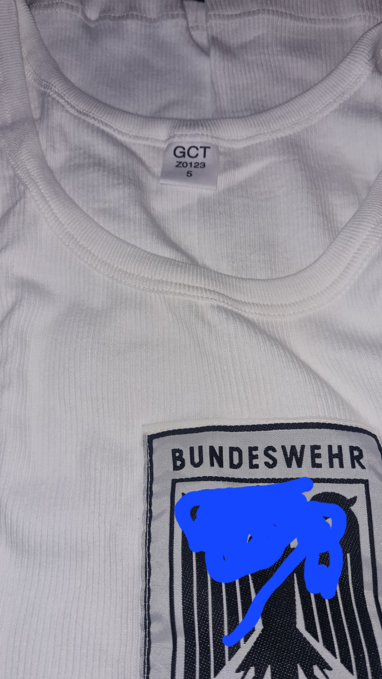 Bundeswehr Original Sporthemd Tank Top GCT Weiß Größe M - XL mit Bundesadler