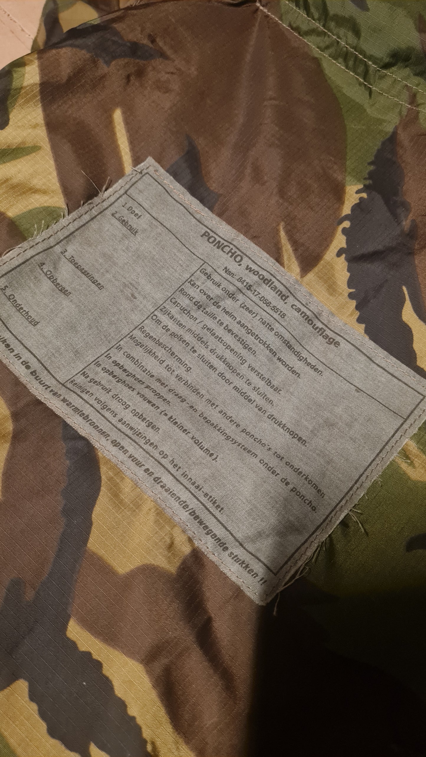Poncho Original Holländische Niederländische Armee DPM tarn Rip Stop Nässeschutz.