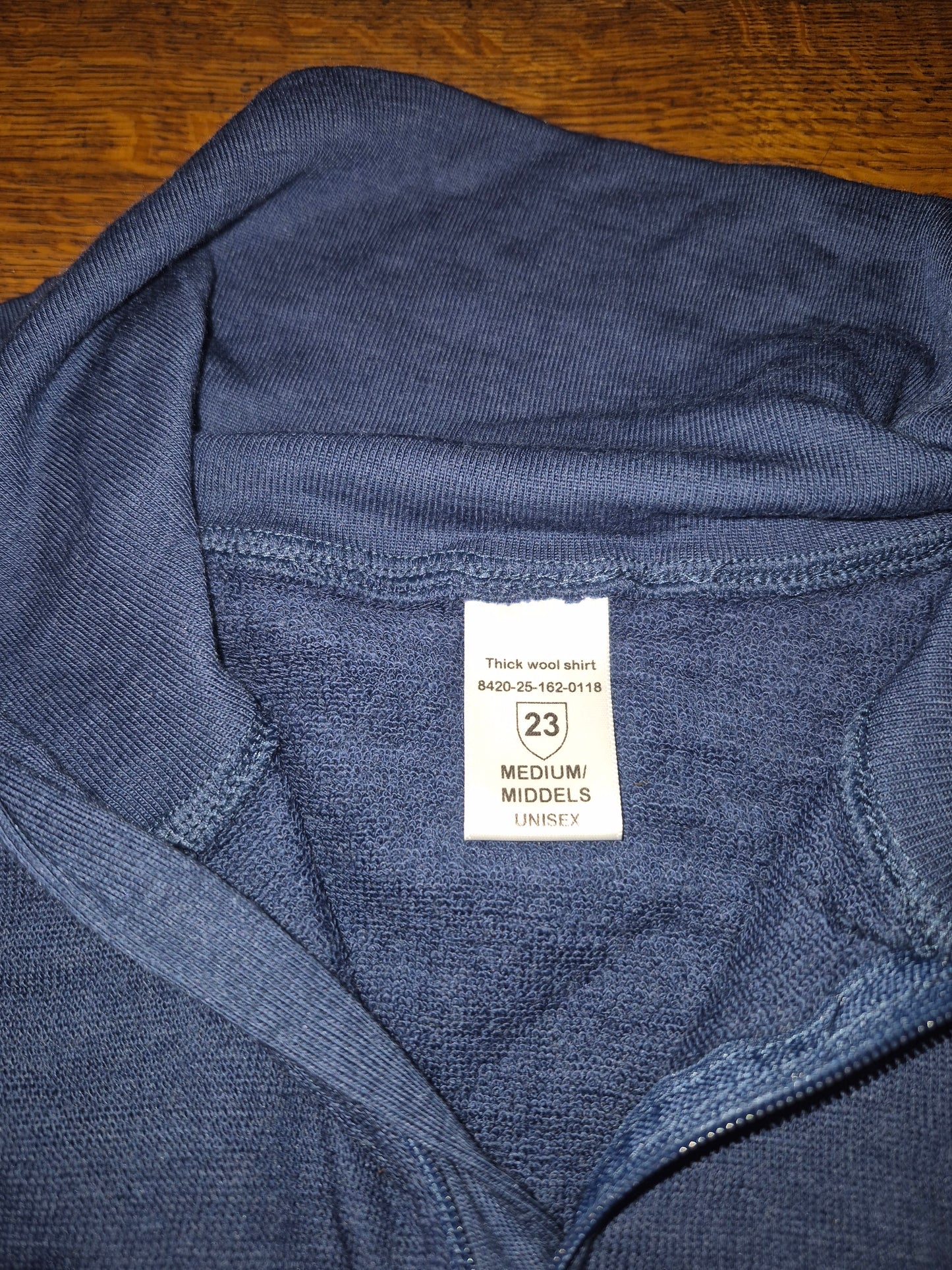 Holländische Armee Rollkragenhemd Merino angeraut oliv / blau RV KSK