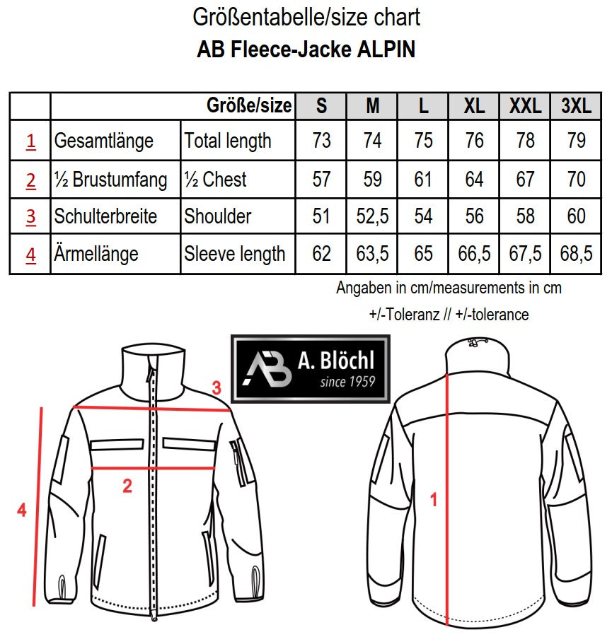 Fleece Jacke Alpin neu mit Membrane Oliv / Schwarz