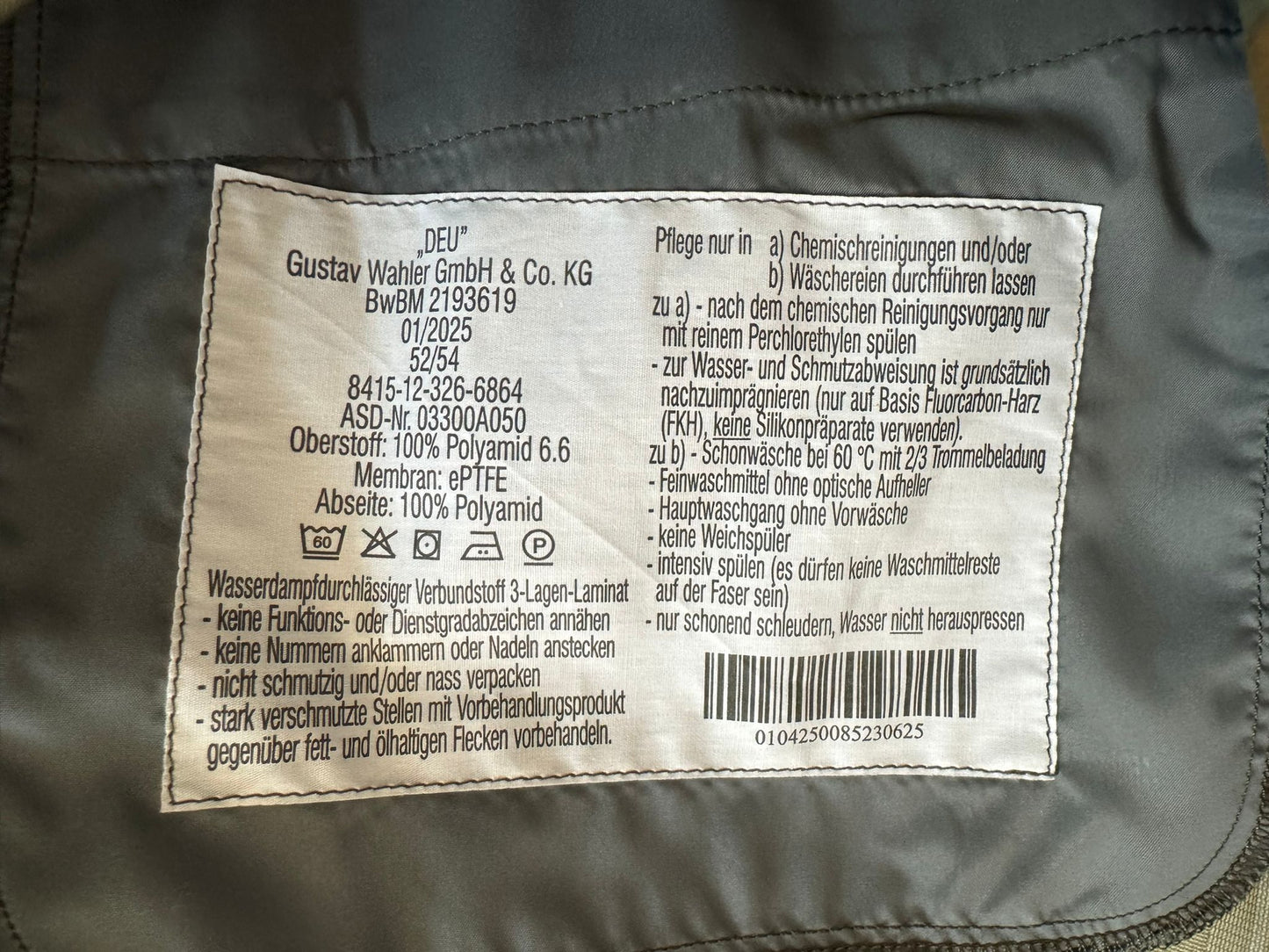 Original Bundeswehr Nässeschutzjacke Regenjacke Neues Modell NEU