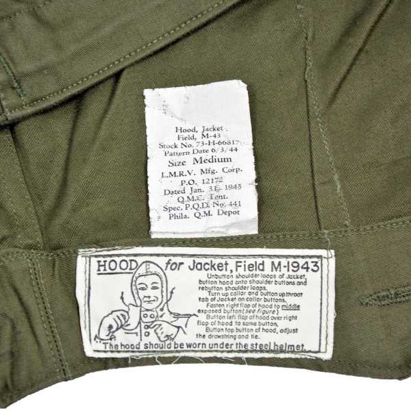 Kapuze original US Army Hood Jacket Field. M-1943 2. Weltkrieg