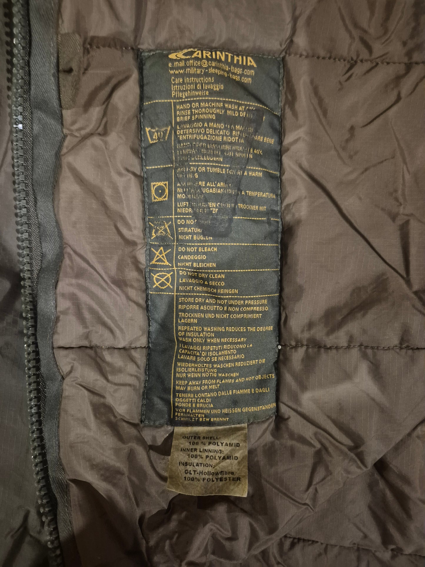 Original Carinthia Tropen Schlafsack Oliv mit Packsack