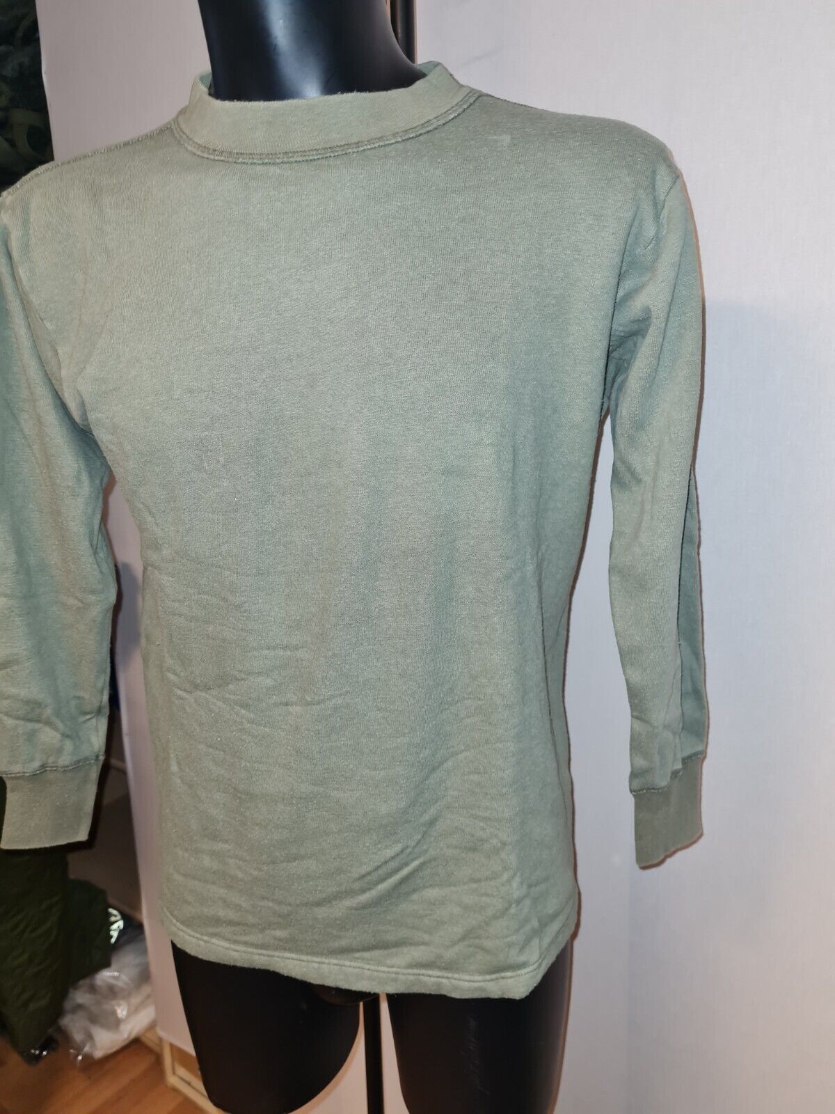 Original Bundeswehr Unterhemd Langarm Winter Plüsch Baumwolle Oliv
