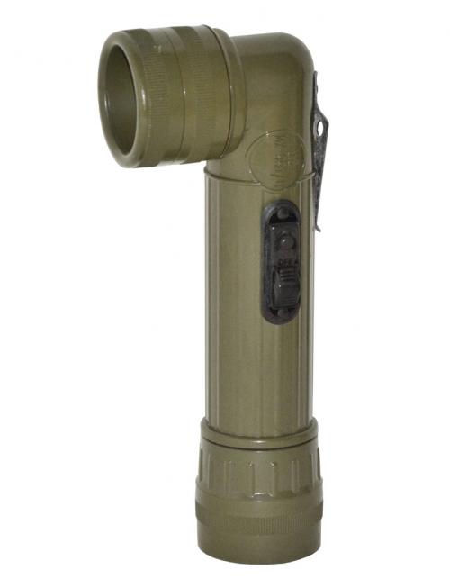 Original US Army Winkelstabtaschenlampe groß oliv gebraucht Taschenlampe