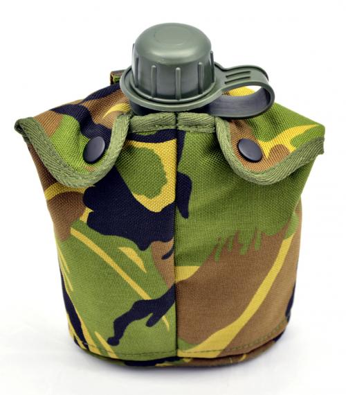 Original Holländische Armee Feldflasche mit Überzug DPM Tarn