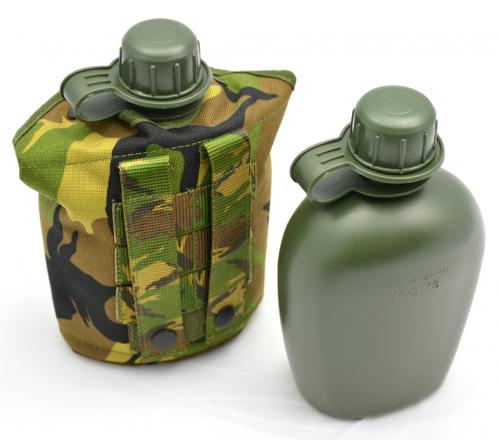 Original Holländische Armee Feldflasche mit Überzug DPM Tarn