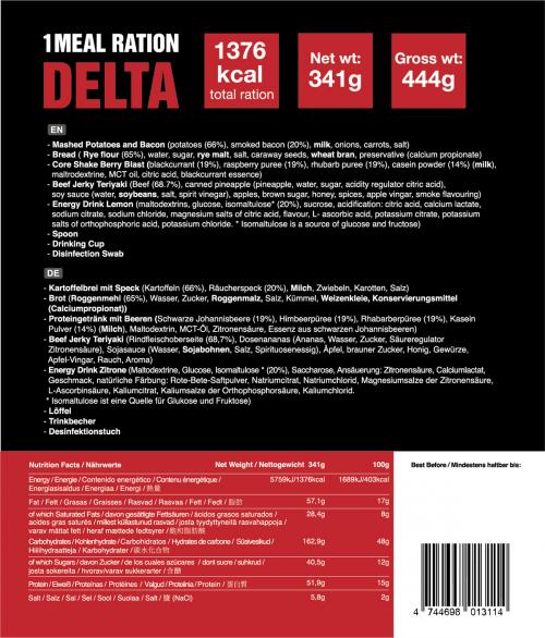 Taktische Foodpack - Rationen 1 Meal Ration DELTA 341g