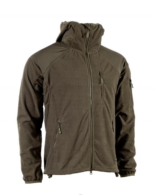 Fleece Hoodie - Jacke Delta Oliv / Schwarz ( Coyote Original AB Klett Patch