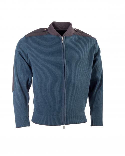 Original Holländische Armee Sweater Petrolgrün Rippstrick Neuwertig