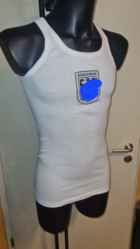 Bundeswehr Original Sporthemd Tank Top GCT Weiß Größe M - XL mit Bundesadler