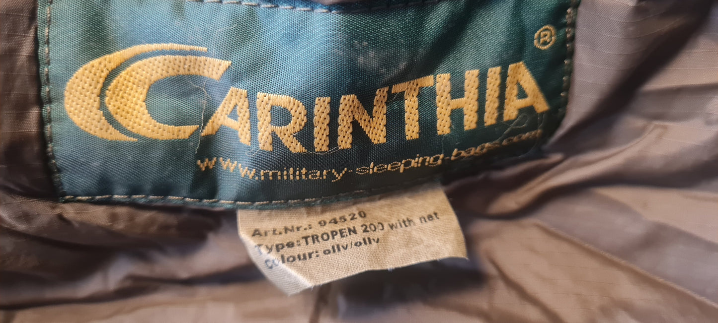 Schlafsack Original Carinthia Modell 200 Tropen mit Innenschlafsack Oliv Packsack