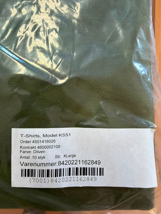 Original Dänische Armee Unterhemd T Shirt oliv 100 % Baumwolle Neu
