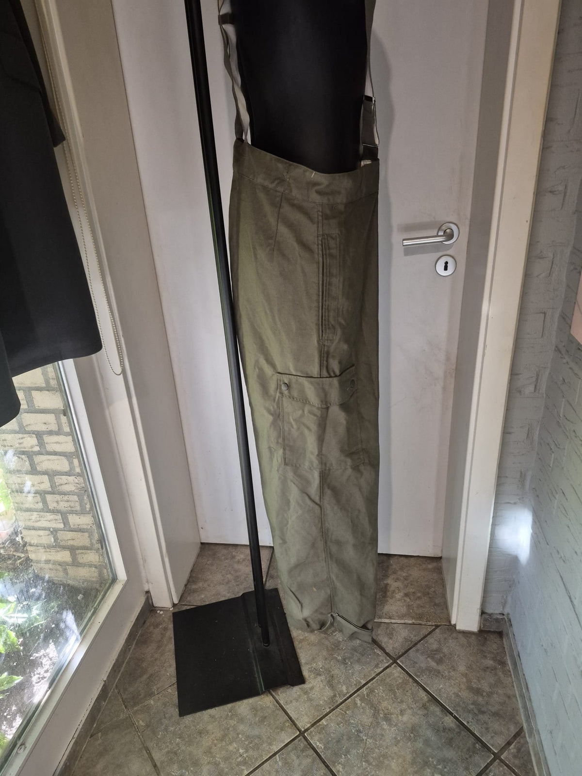 Original frühe Bundeswehr 60er Jahre Überhose mit Hosenträgern oliv