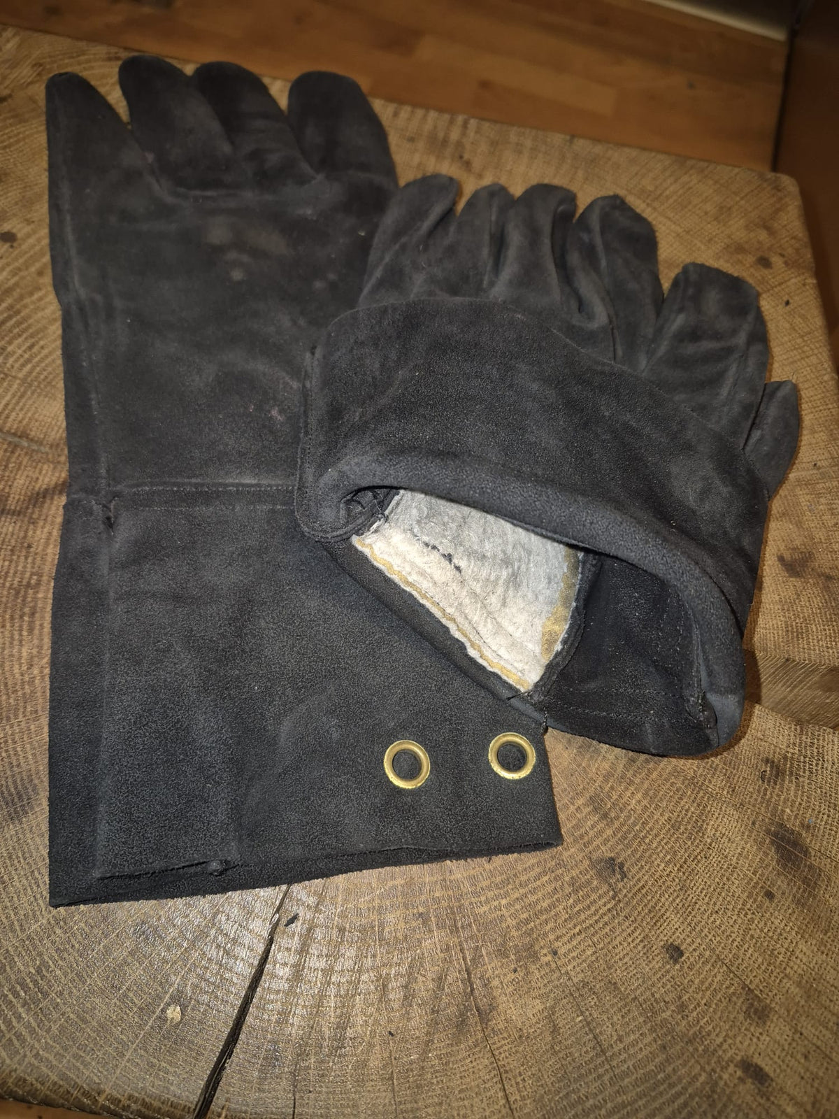 Handschuhe Wildleder Kaminofen Schweißen schwarz