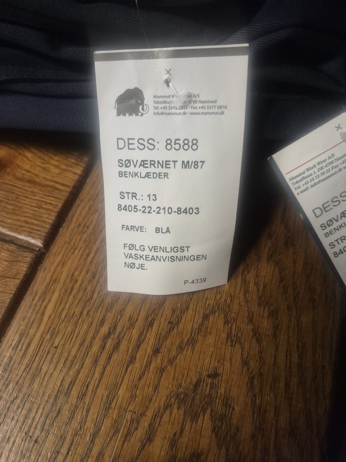 Arbeitshose Dänische Armee Mammut blau neu