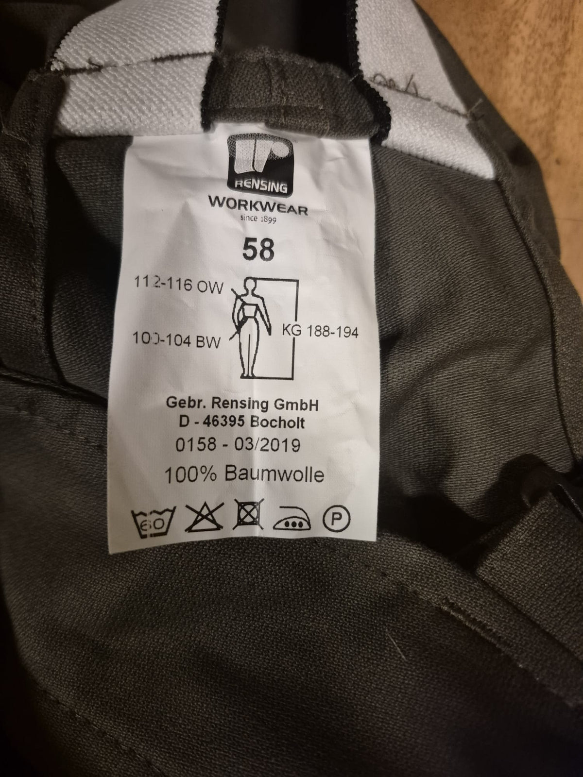 Bundeswehr Latzhose Rensing 100 % Baumwolle Gr. 54 NEU