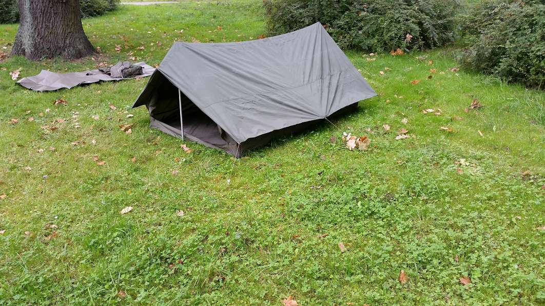 Original Französische Armee Zelt Zweimannzelt Oliv mit Überzelt