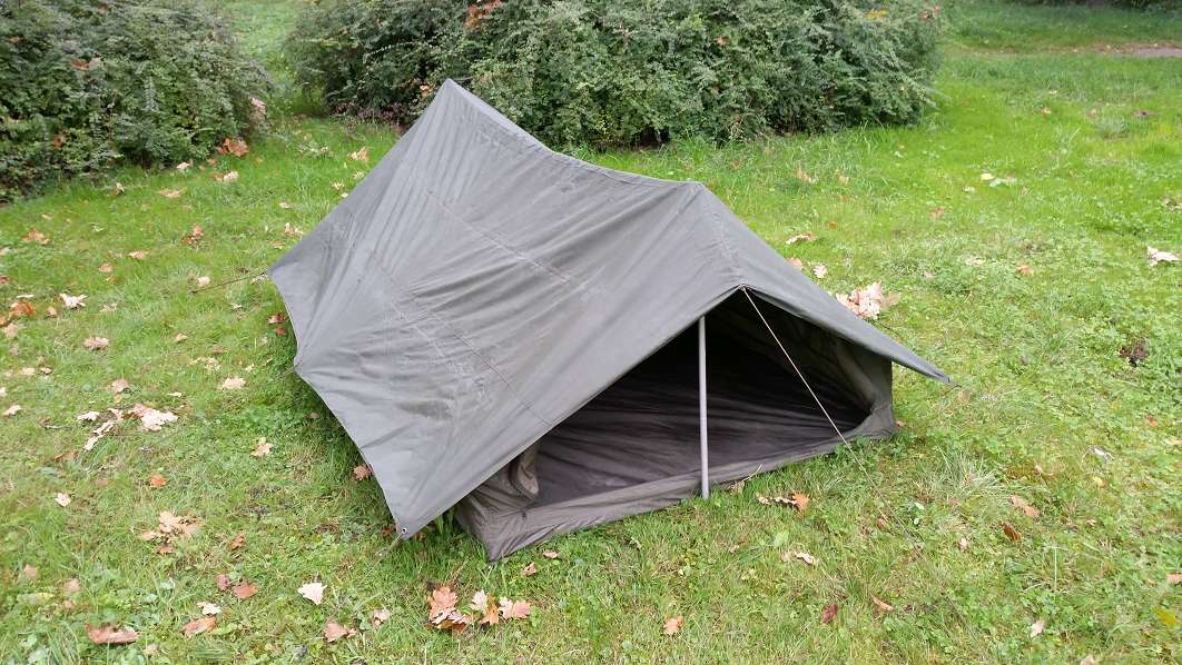 Original Französische Armee Zelt Zweimannzelt Oliv mit Überzelt