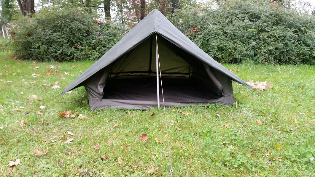 Original Französische Armee Zelt Zweimannzelt Oliv mit Überzelt