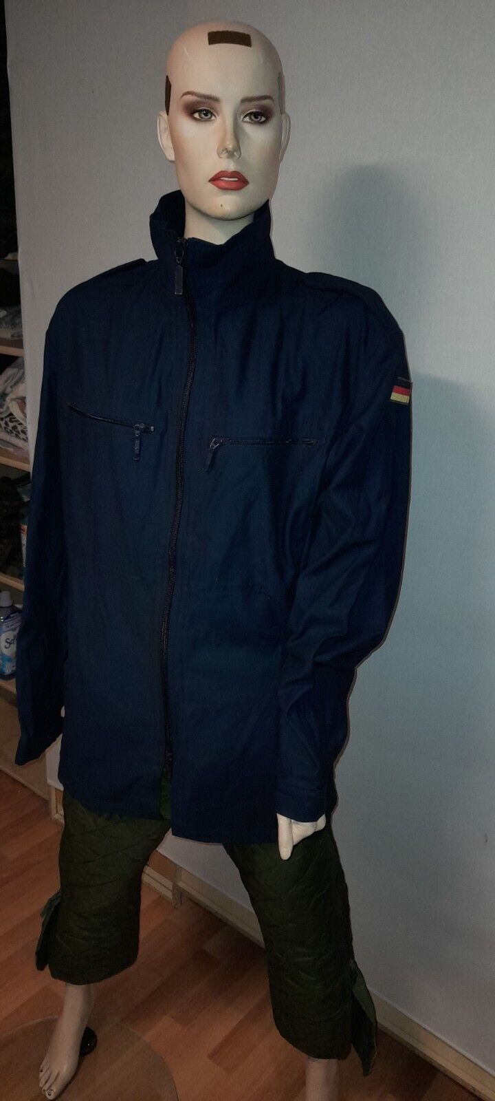 Bundeswehr Original Marine Bordjacke Arbeitsjacke Blau Baumwolle / Aramid