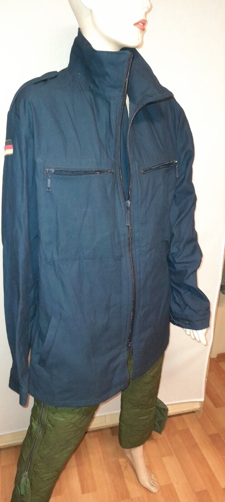 Bundeswehr Original Marine Bordjacke Arbeitsjacke Blau Baumwolle / Aramid