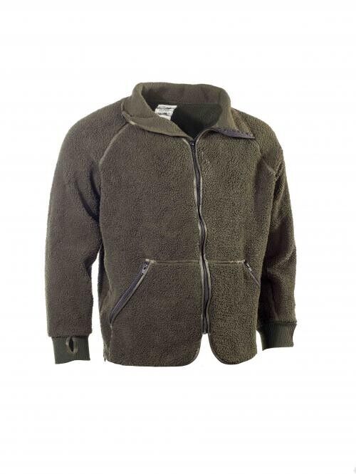 Original Holländische Armee Fleece Jacke Kälteschutz BÄR grün schwer entflammbar