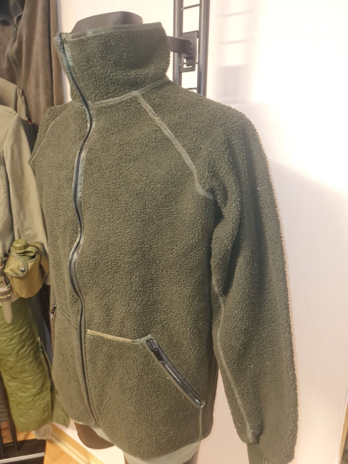 Original Holländische Armee Fleece Jacke Kälteschutz BÄR grün schwer entflammbar